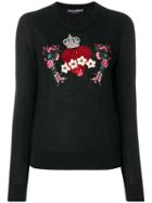 Dolce & Gabbana Heart Patch Jumper - Black