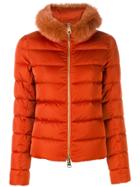 Herno Furry Trim Puffer Jacket - Yellow & Orange