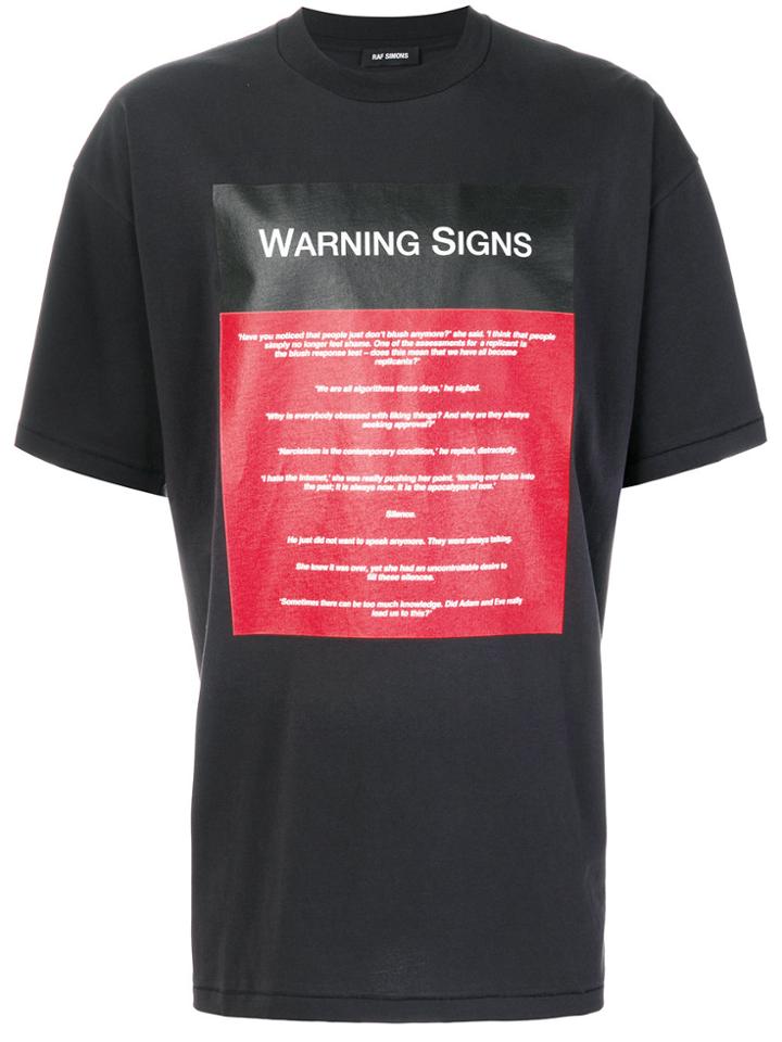 Raf Simons Warning Signs T-shirt - Blue
