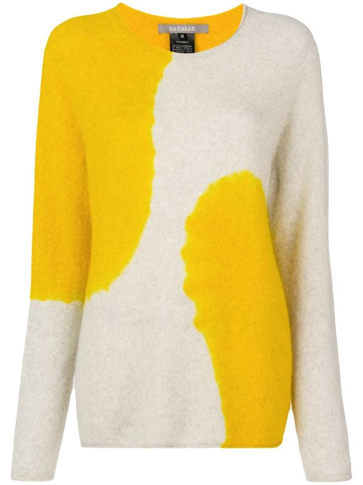 Suzusan Two-tone Printed Sweater - Neutrals