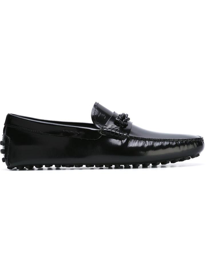 Tod S Classic Driving Shoes, Men's, Size: 6, Black, Leather/rubber