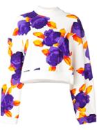 Msgm Cropped Jersey Sweater - White
