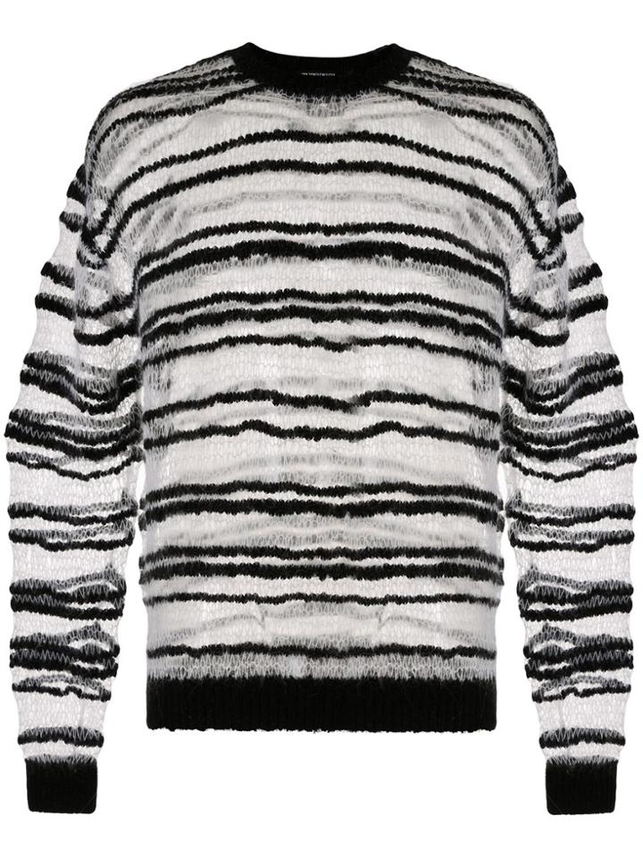 Ann Demeulemeester Striped Pattern Jumper - Black