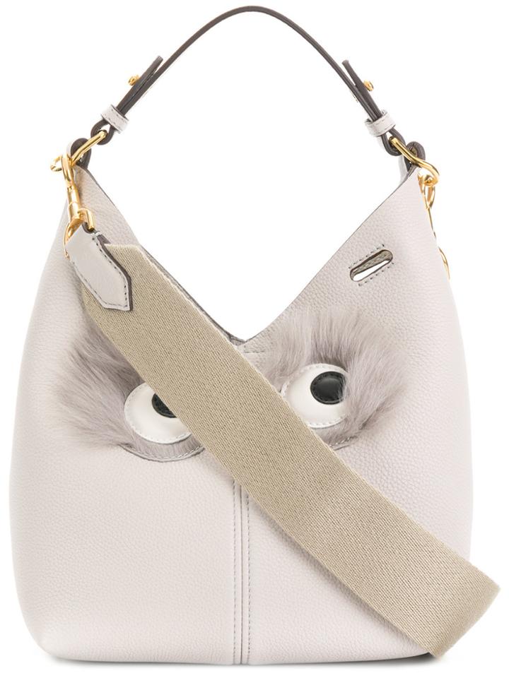 Anya Hindmarch Mini Furry Eyes Build A Bag Creature Tote - Nude &