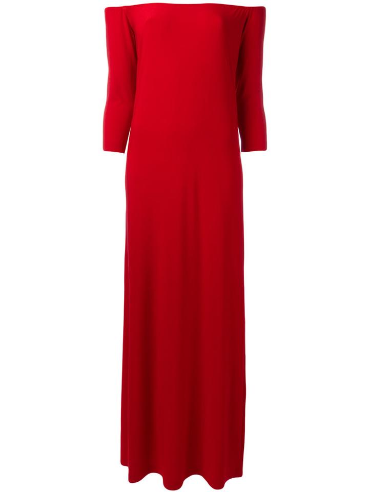 Norma Kamali Off-shoulders Shift Dress, Women's, Size: Medium, Red, Polyester/spandex/elastane
