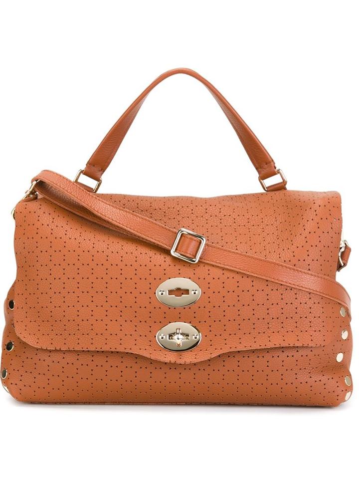 Zanellato Perforated 'postina' Tote, Women's, Brown
