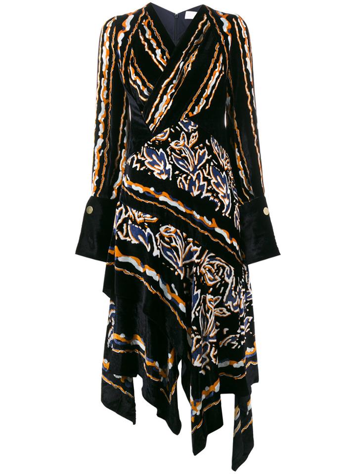 Peter Pilotto Asymmetric Velvet Dress - Blue