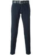 Pt01 Belted Chino Trousers, Men's, Size: 46, Blue, Cotton/spandex/elastane