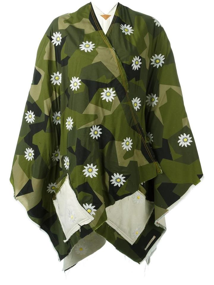 Ermanno Gallamini Embroidered Flower Cape, Women's, Cotton/polyester/viscose