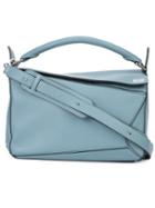 Loewe Geometric Tote Bag, Women's, Blue, Calf Leather