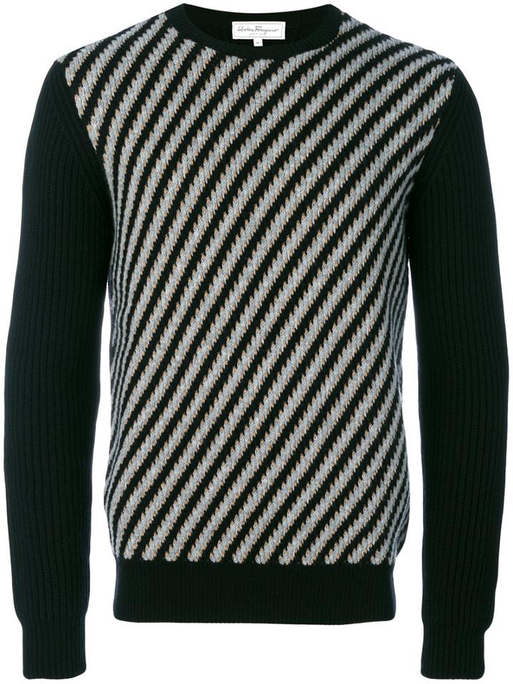 Salvatore Ferragamo - Striped Jumper - Men - Cashmere/wool - L, Black, Cashmere/wool