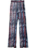 Ellery Flared Printed Trousers, Women's, Size: 10, Blue, Silk