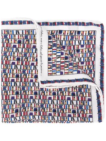 Fefè Books Print Pocket Square - White