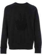 Rag & Bone Textured Peace Sign Sweatshirt, Men's, Size: Medium, Black, Cotton