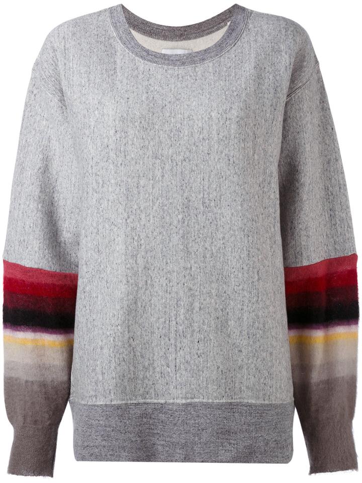 Facetasm Stripe Sleeve Jumper - Grey