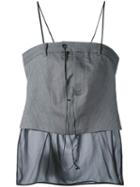 A.f.vandevorst - Mesh Hem Top - Women - Silk/cotton - 36, Grey, Silk/cotton