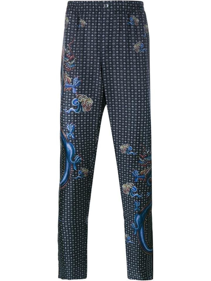 Dolce & Gabbana Dragon Print Silk Pyjama Trousers