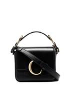 Chloé Black C Ring Top Handle Leather Shoulder Bag
