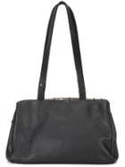 Ma+ Silver-tone Rim Shoulder Bag, Women's, Black, Calf Leather
