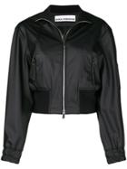 Paco Rabanne Cropped Bomber Jacket - Black