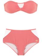 Brigitte Bandeau Bikini Set - Pink