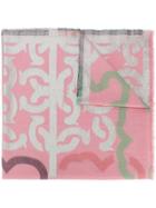 Essentiel Antwerp Long Patterned Scarf - Pink & Purple