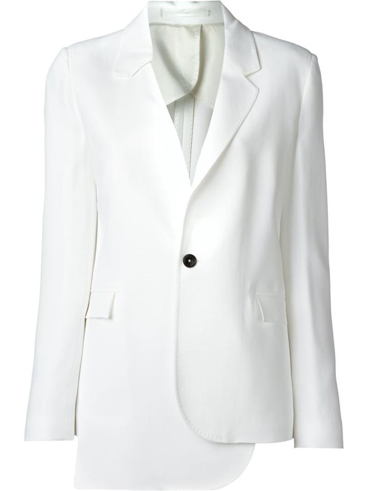 Costume National Asymmetric Blazer, Women's, Size: 42, White, Acetate/cupro/viscose