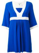 Erika Cavallini - V-neck Tunic - Women - Silk - 40, Women's, Blue, Silk