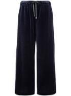 Astraet Velvet Palazzo Pants - Blue