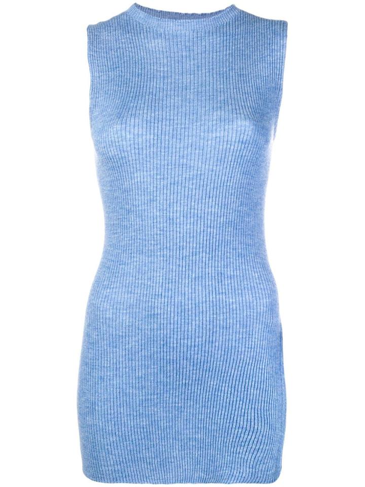 Cashmere In Love Cashmere Ribbed Vest - Blue