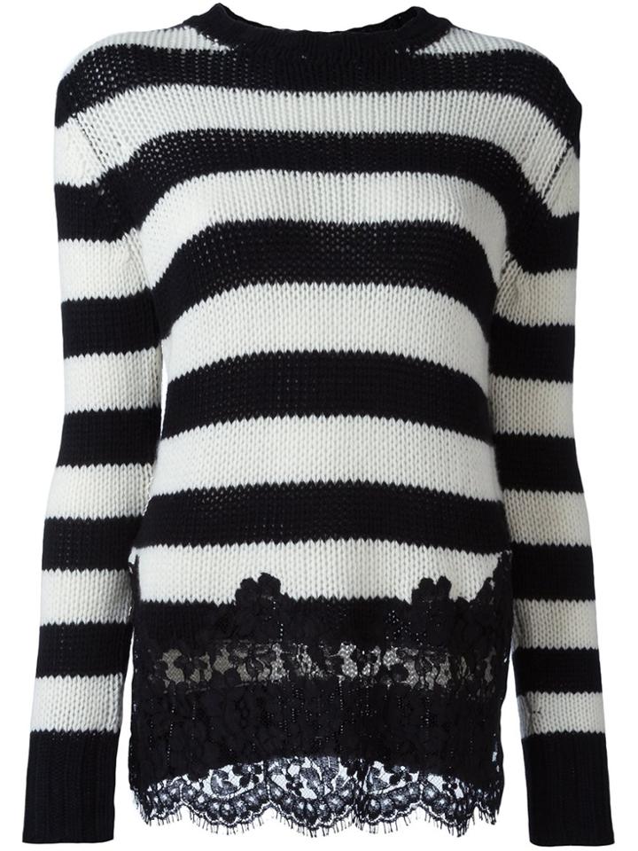 Ermanno Scervino Cashmere Lace Appliqué Sweater - Black