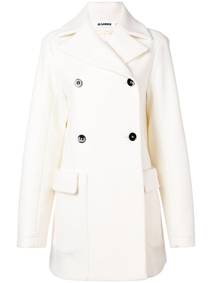 Jil Sander Classic Double-breasted Coat - White