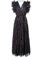 Ulla Johnson Ruffle Trim Metallic Thread Dress - Blue
