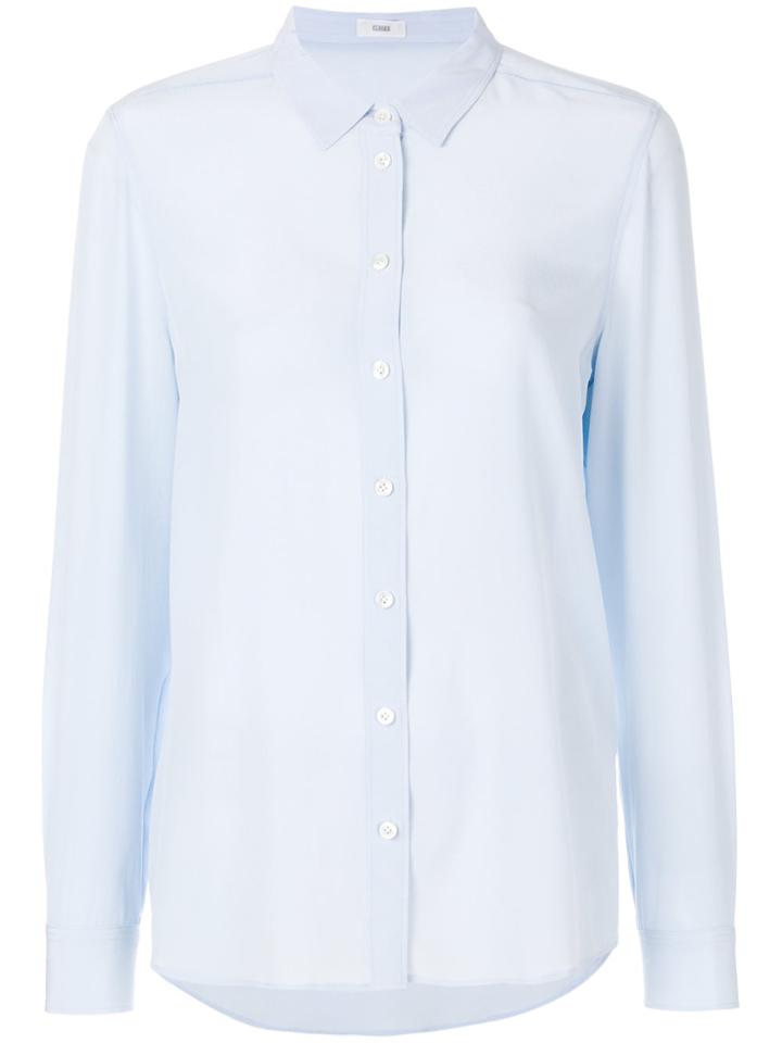 Closed Long Sleeved Sheer Shirt - Blue