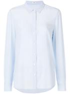 Closed Long Sleeved Sheer Shirt - Blue