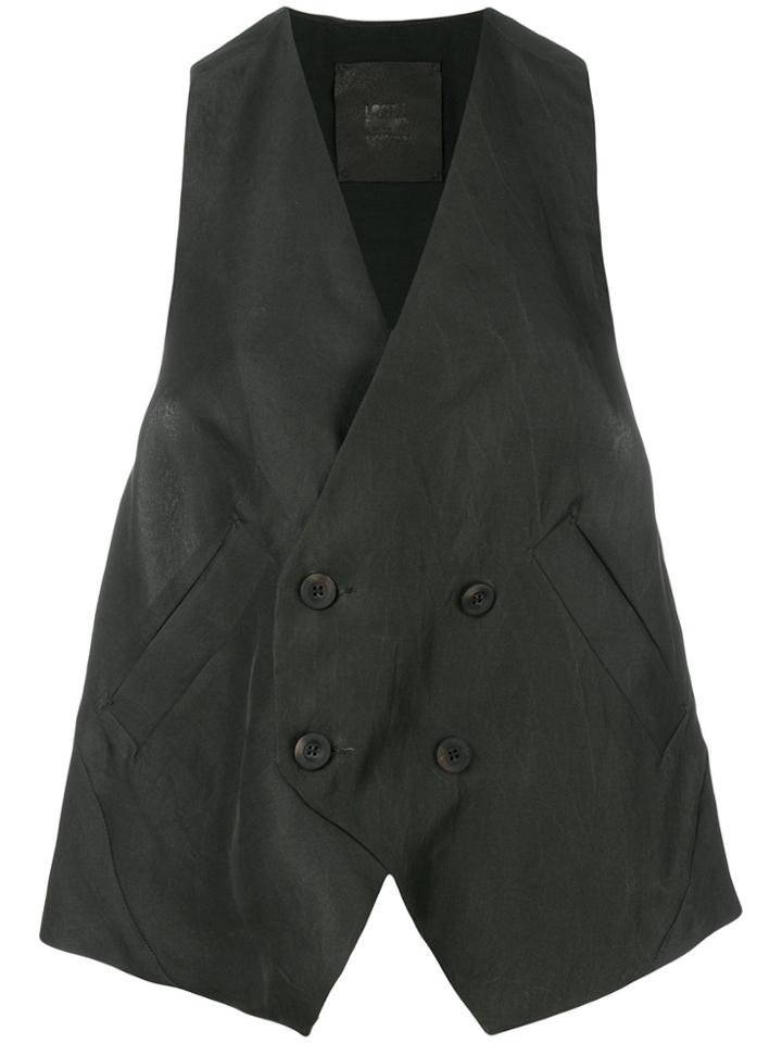 Lost & Found Rooms Buttoned Over Vest - Black