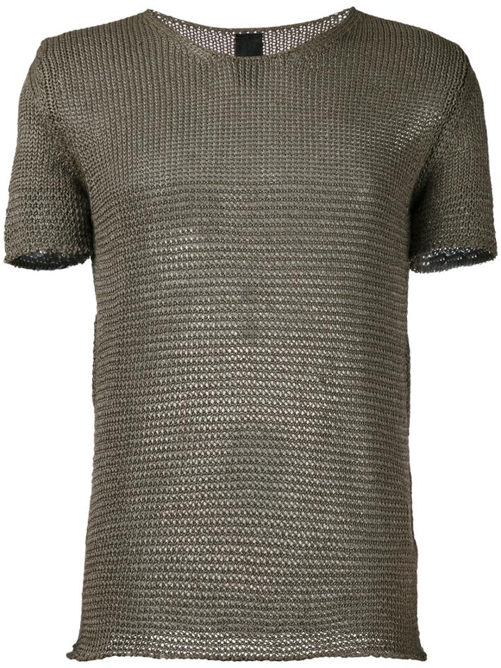 10sei0otto - Knit Round Neck T-shirt - Men - Cotton/polyamide - L, Green, Cotton/polyamide