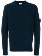 Stone Island - Arm Patch Jumper - Men - Cotton - L, Blue, Cotton