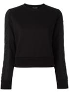 Neil Barrett Lattice Detail Sweatshirt, Women's, Size: Xs, Black, Viscose/polyurethane