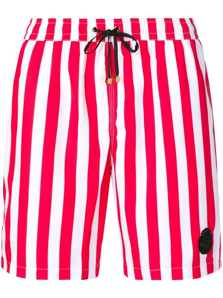 Billionaire Striped Swim Shorts - Red