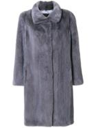 Liska Mid-length Fur Coat - Grey