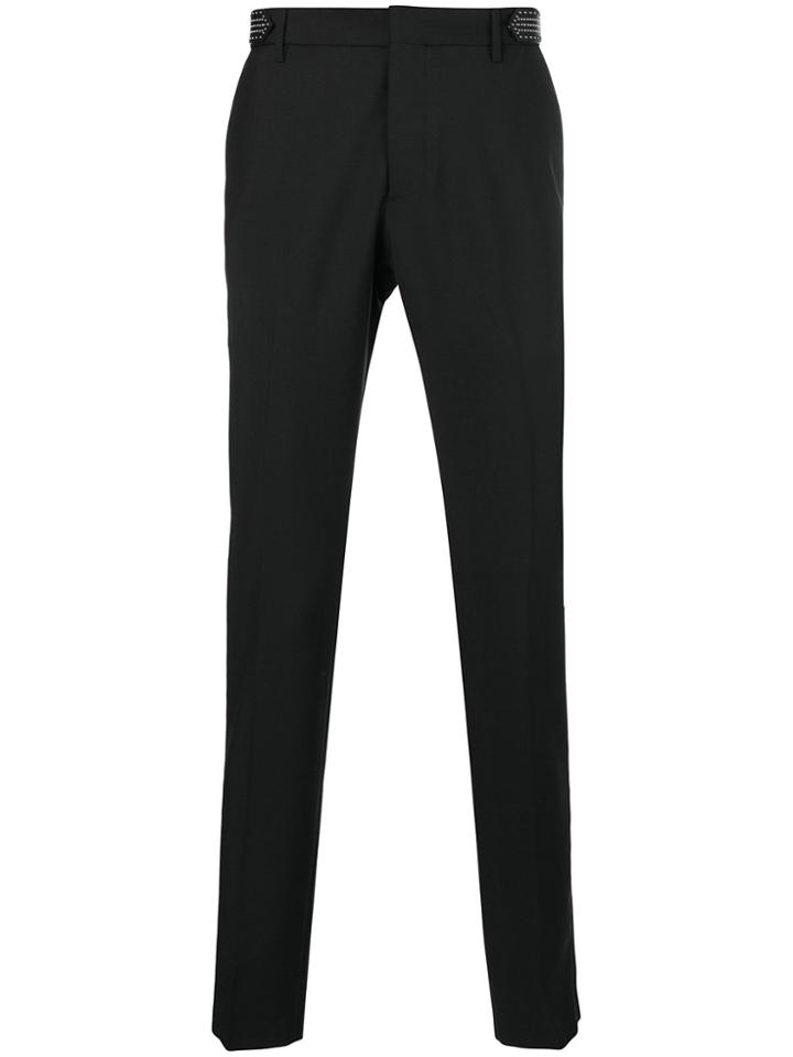 Valentino Stud Detail Slim Fit Trousers - Black