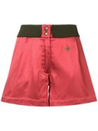 Mr & Mrs Italy Logo Plaque Shorts - Red