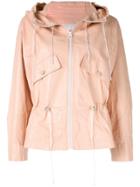 Yves Salomon Hooded Leather Jacket - Pink