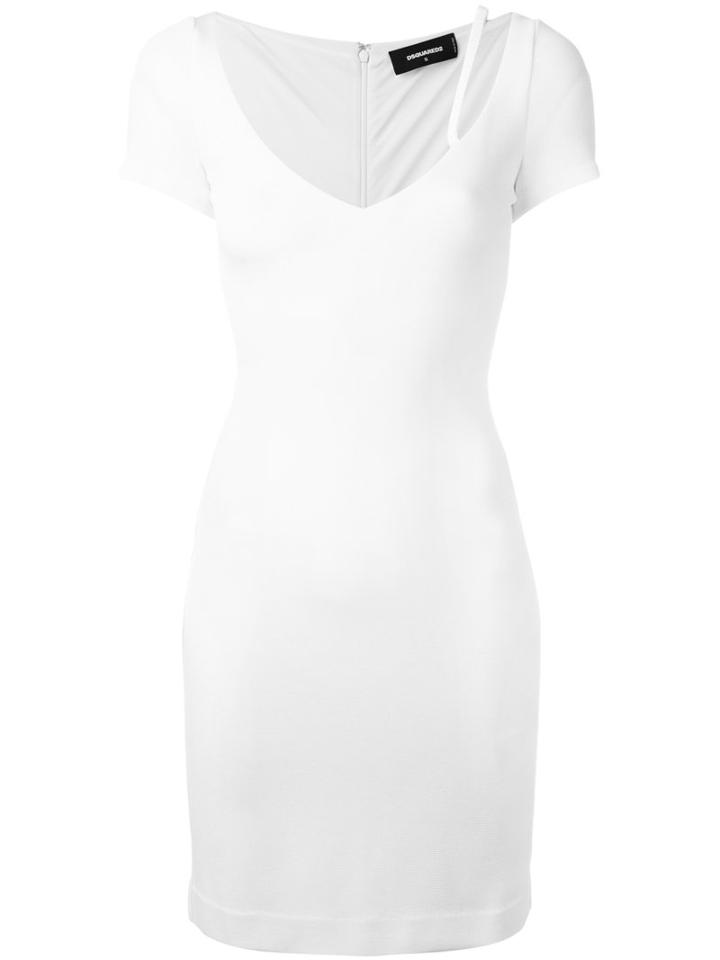 Dsquared2 - Deep V-neck Dress - Women - Polyamide/spandex/elastane/viscose - M, Women's, White, Polyamide/spandex/elastane/viscose