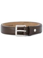 Ami Alexandre Mattiussi Thin Classic Belt, Men's, Size: 80, Brown, Leather