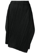Pleats Please By Issey Miyake Asymmetric Pleated Skirt - Black