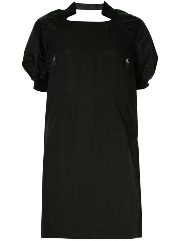 Sacai Puff Sleeve Shift Dress - Black