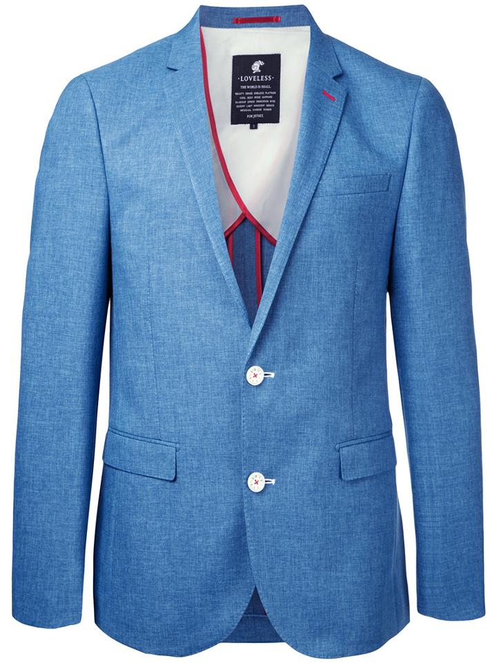 Loveless - Floral Print Blazer - Men - Polyester - 3, Blue, Polyester