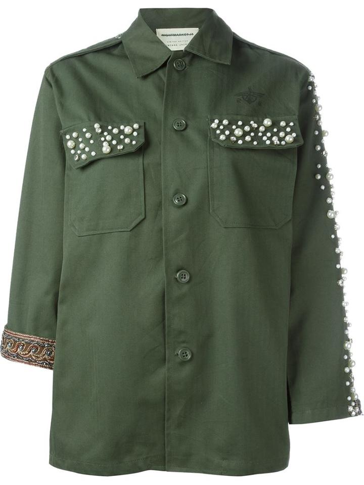 Night Market Pearl Embellished Military Jacket